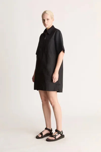 Lee Mathews Lm Drill Mini Dress In Black
