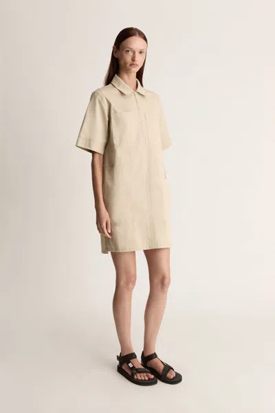 Lee Mathews Lm Drill Mini Dress In Dune