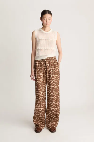 Lee Mathews Lm Monogram Pant In Brown