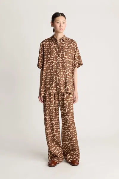 Lee Mathews Lm Monogram Short Sleeve Shirt In Multi