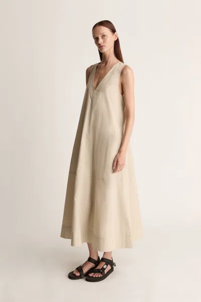 Lee Mathews Lm Poplin Apron Dress In Dune