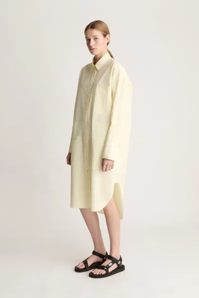 Lee Mathews Lm Poplin Ls Shirt Dress In Yellow