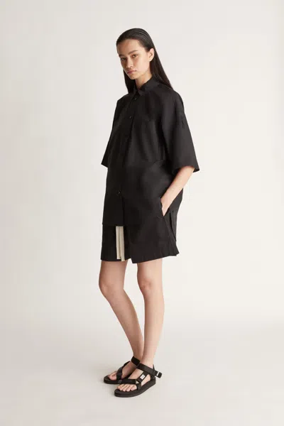 Lee Mathews Lm Poplin Ss Shirt In Black