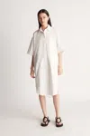 Lee Mathews Lm Poplin Ss Shirt Dress In Natural