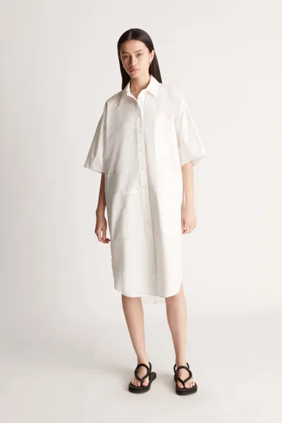 Lee Mathews Lm Poplin Ss Shirt Dress In Natural
