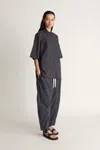 Lee Mathews Lm Poplin Ss Shirt In Navy