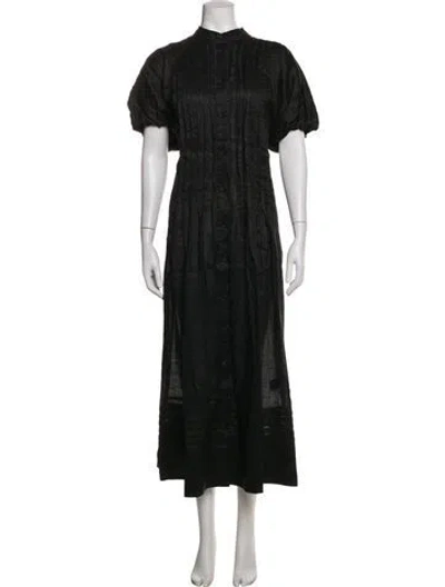 Pre-owned Lee Mathews Long Dress In Black
