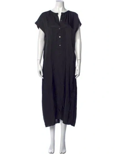 Pre-owned Lee Mathews Long Dress In Black