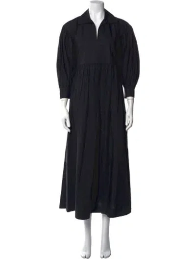 Pre-owned Lee Mathews Long Dress In Black