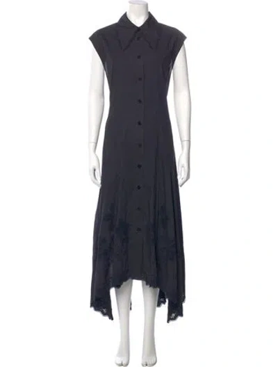 Pre-owned Lee Mathews Long Dress In Blue