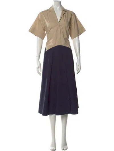 Pre-owned Lee Mathews Long Dress In Blue