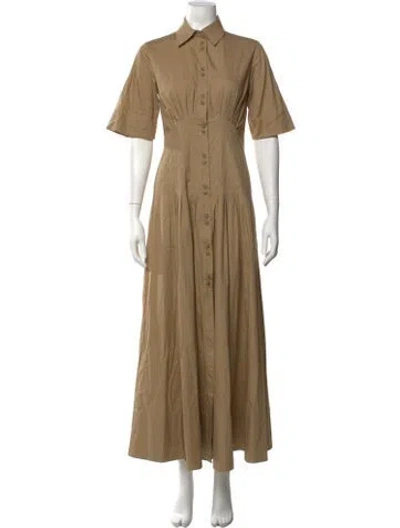 Pre-owned Lee Mathews Long Dress In Brown