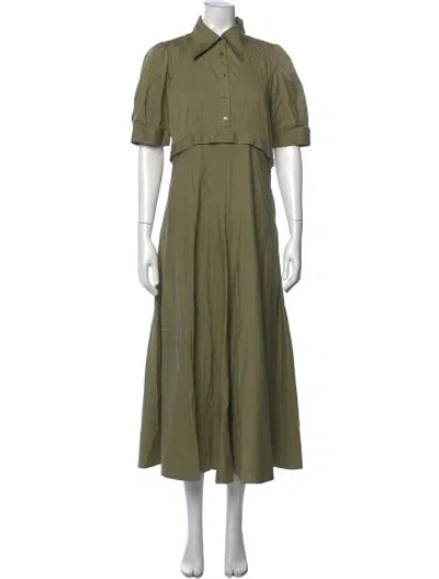 Pre-owned Lee Mathews Long Dress In Green