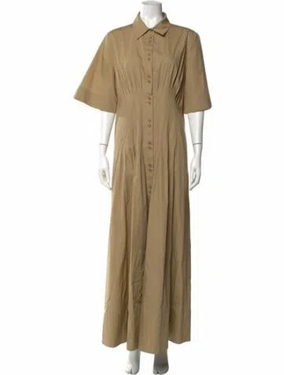 Pre-owned Lee Mathews Long Dress In Green