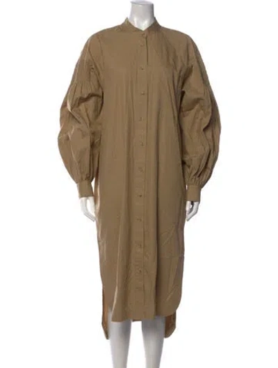 Pre-owned Lee Mathews Long Dress In Neutrals