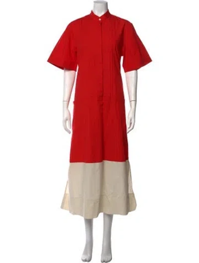 Pre-owned Lee Mathews Long Dress In Red