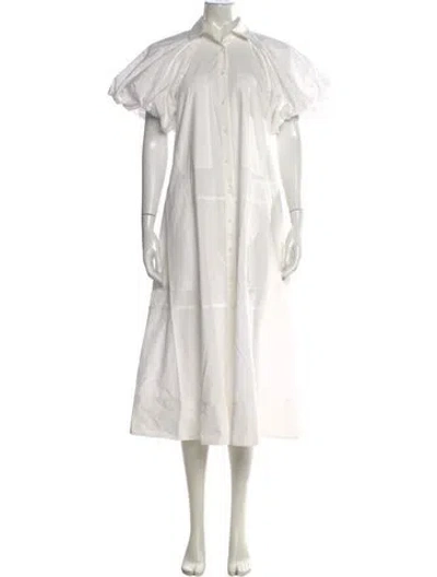 Pre-owned Lee Mathews Long Dress In White