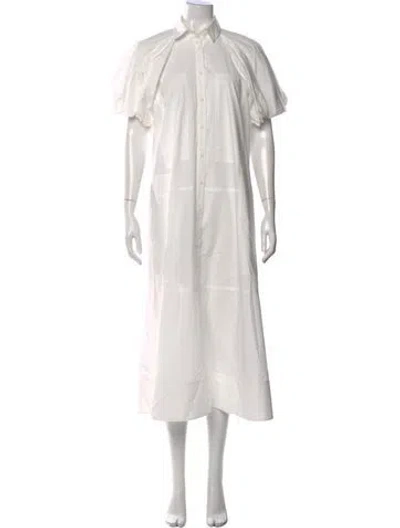Pre-owned Lee Mathews Long Dress In White