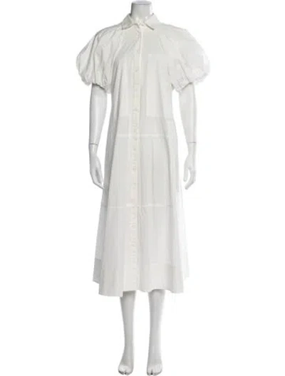 Pre-owned Lee Mathews Long Dress In White