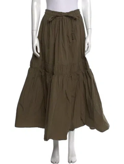 Pre-owned Lee Mathews Long Skirt In Green