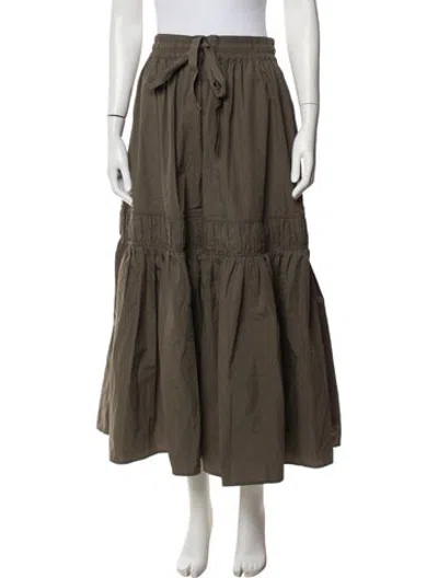 Pre-owned Lee Mathews Long Skirt In Green