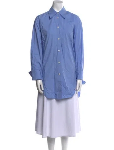 Pre-owned Lee Mathews Long Sleeve Tunic In Blue