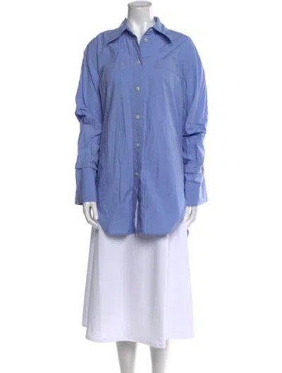 Pre-owned Lee Mathews Long Sleeve Tunic In Blue