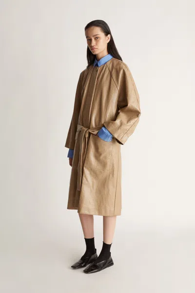 Lee Mathews Luis Raglan Coat In Camel