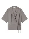Lee Mathews Maggie Tie-waist Top In Gray
