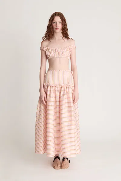 Lee Mathews Marie Crop Top In Pink