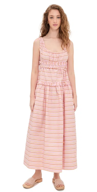 Lee Mathews Marie Dress Pink Stripe
