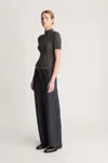 Lee Mathews Maya Ribbed Tee In Gray