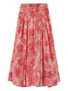 Lee Mathews Meredith Floral-pattern Maxi Skirt In Red