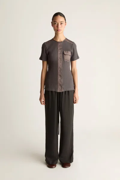 Lee Mathews Mickey Ss Top In Charcoal