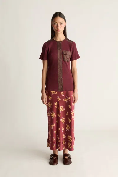 Lee Mathews Mickey Ss Top In Sangria