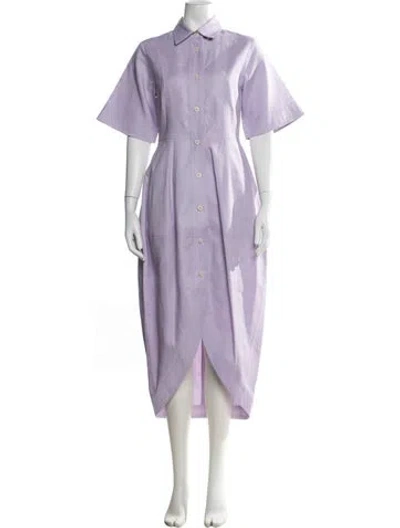 Pre-owned Lee Mathews Midi Length Dress In Purple