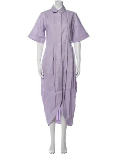 Pre-owned Lee Mathews Midi Length Dress In Purple