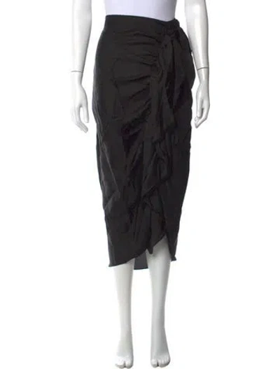 Pre-owned Lee Mathews Midi Length Skirt W/ Tags In Black