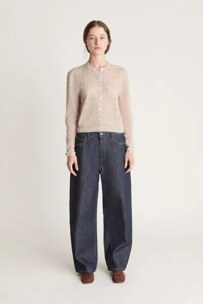 Lee Mathews Mila Contrast Cardigan In Gray