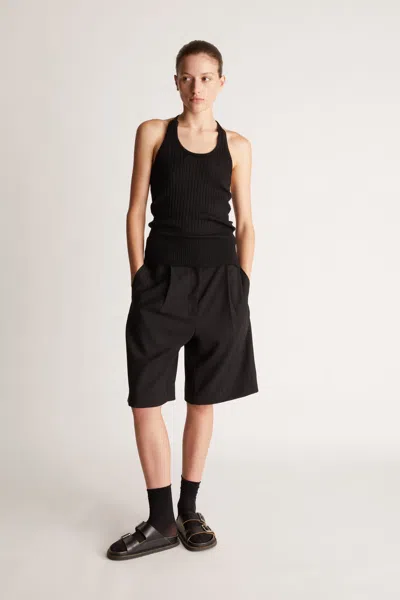 Lee Mathews Mila Halter Top In Black