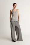 Lee Mathews Mila Halter Top In Grey