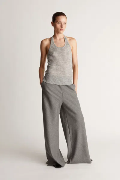 Lee Mathews Mila Halter Top In Grey