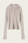 Lee Mathews Mila Ribbed Cardigan In Hazel