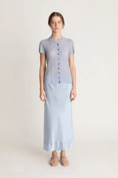 Lee Mathews Mila Ss Cardigan In Blue