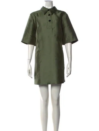 Pre-owned Lee Mathews Mini Dress In Green