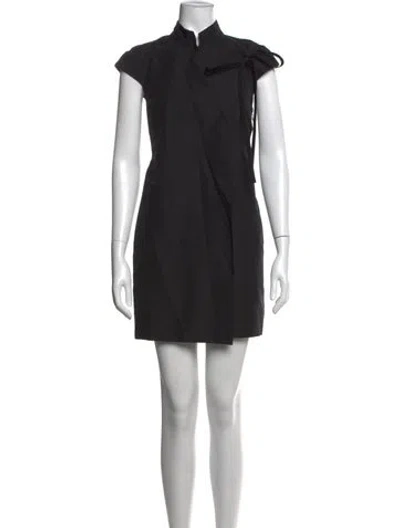 Pre-owned Lee Mathews Mini Dress In Grey