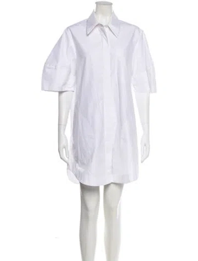 Pre-owned Lee Mathews Mini Dress In White