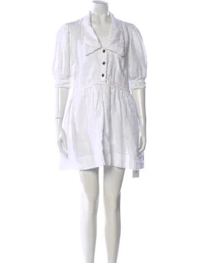 Pre-owned Lee Mathews Mini Dress In White