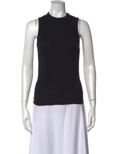 Pre-owned Lee Mathews Mock Neck Sleeveless Top W/ Tags In Black