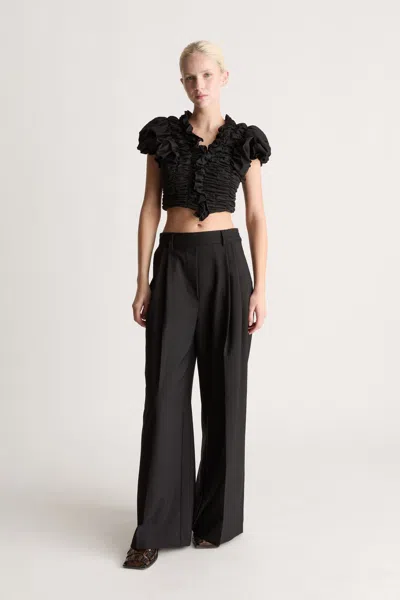 Lee Mathews Mortimer Wide Leg Pant In Black